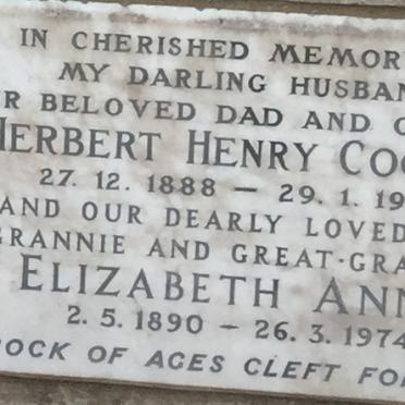 COOPER Herbert Henry 1888-1964 &amp; Elizabeth Annie 1890-1974