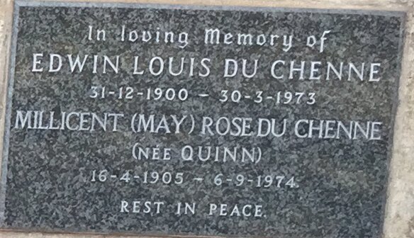 CHENNE Edwin Louis, du 1900-1973 &amp; Milicent Rose QUINN 1905-1974