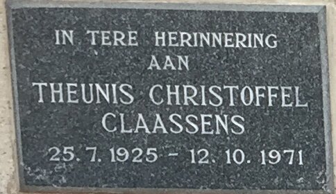 CLAASSENS Theunis Christoffel 1925-1971