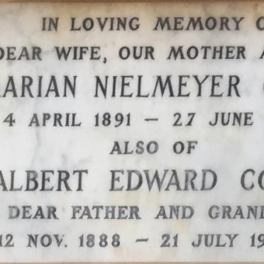 COCK Albert Edward 1888-1969 &amp; Marian Nielmeyer 1891-1967