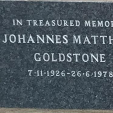 GOLDSTONE Johannes Matthew 1926-1978