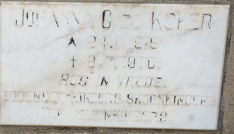 KOKER Johanna C., de 1865-1970