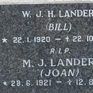 LANDER W.J.H. 1920-1976 &amp; M.J. 1921-1988