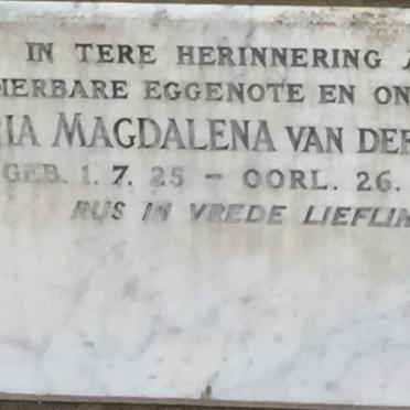 MERWE Maria Magdalena, van der 1925-1966