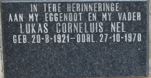 NEL Lukas Corneluis 1921-1970