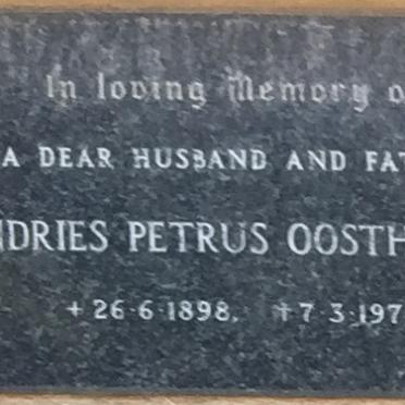OOSTHUIZEN Andries Petrus 1898-1973