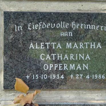 OPPERMAN Aletta Martha Catharina 1934-1986