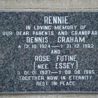 RENNIE Dennis Graham 1924-1982 &amp; Rose Futine ESSEY 1927-1985