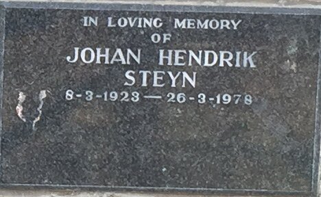 STEYN Johan Hendrik 1923-1978