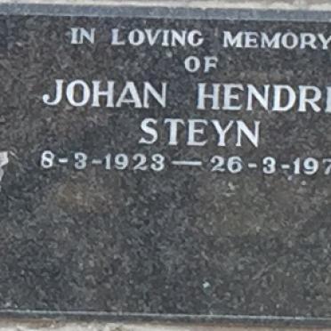 STEYN Johan Hendrik 1923-1978