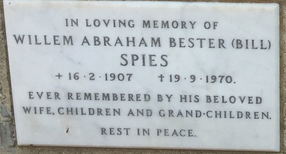SPIES Willem Abraham Bester 1907-1970