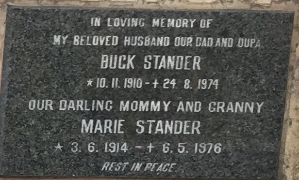 STANDER Buck 1910-1974 &amp; Marie 1914-1976