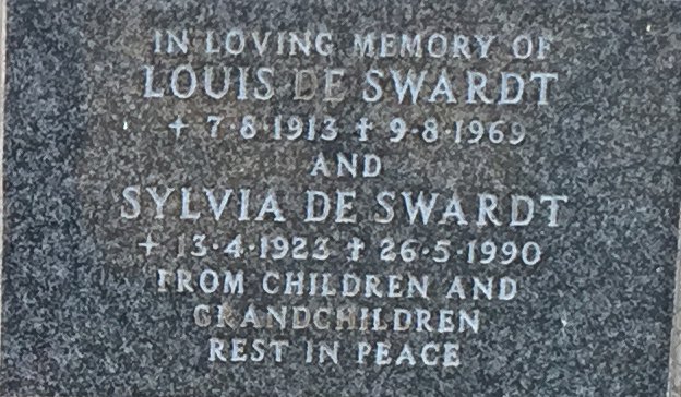 SWARDT Louis, de 1913-1969 &amp; Sylvia 1923-1990