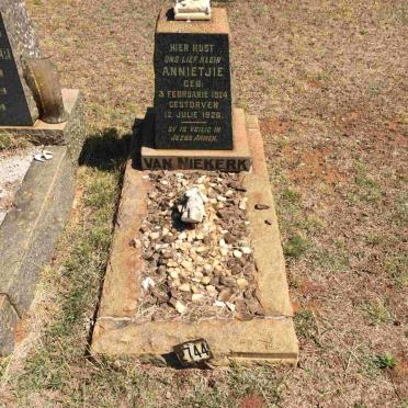 NIEKERK Annietjie, van 1924-1926