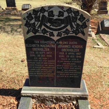 OBERHOLZER Johannes Hendrik 1867-1946 &amp; Elizabeth Magdalena 1877-1936