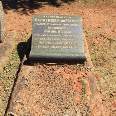 PLESSIS David Fredrik, du -1933