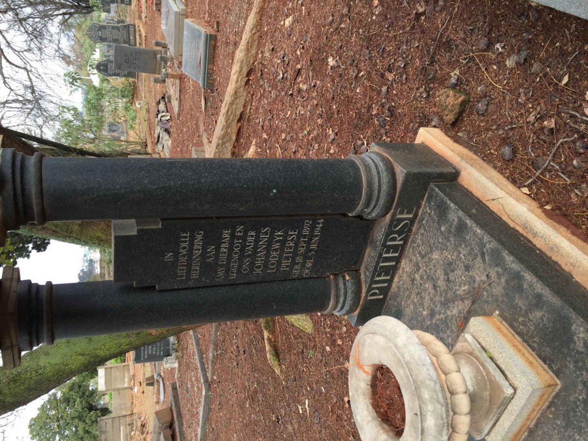 PIETERSE Johannes Lodewyk 1892-1944