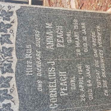 PEACH Cornelius J. -1941 &amp; Anna M. -1952