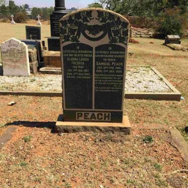 PEACH Sameul 1881-1936 &amp; Clasina Louisa Fredrica PAGE 1887-1942