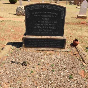 PREEZ Pieter, du 1899-1901 :: Aletta S. nee PRINSLOO 1875-1946