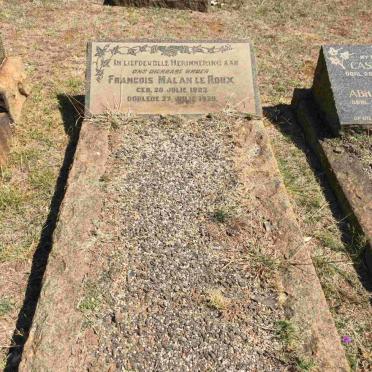 ROUX Francois Malan, le 1903-1929