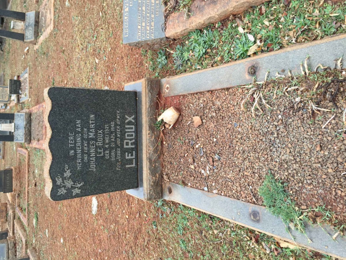 ROUX Johannes Martin, le 1921-1940