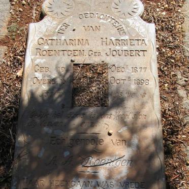 ROENTGEN Catharina Harrieta nee JOUBERT 1877-1898