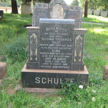 SCHULZE William Frederick - 1945 &amp; Amy Blanche 1890-1966 :: SCHULZE Alma -1938