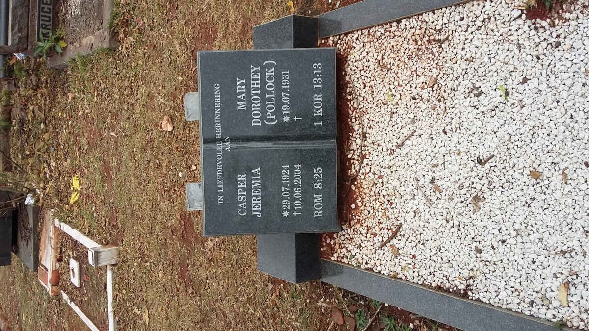 SMUTS Casper Jeremia 1924-2004 &amp; Mary Dorothey POLLOCK 1931-