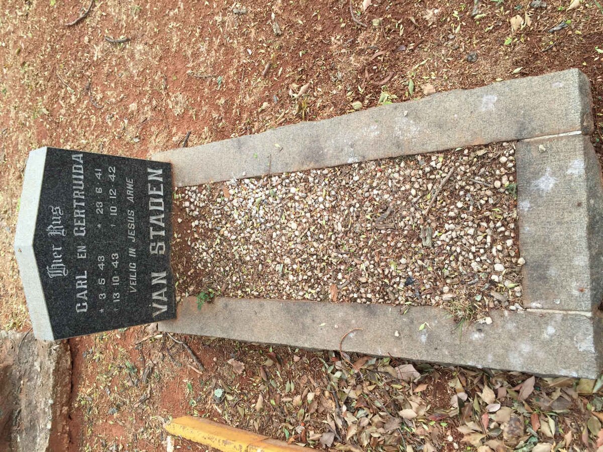 STADEN Gertruida, van 1941-1942 :: VAN STADEN Carl 1943-1943