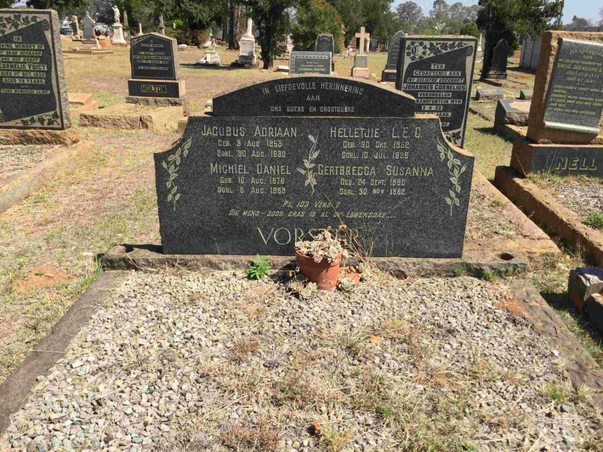 VORSTER Jacobus Adriaan 1853-1930 &amp; Helletjie L.E.C. 1852-1939
