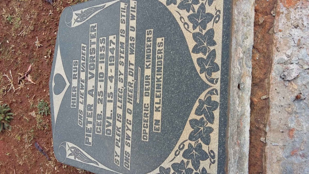 VORSTER Pieter A. 1855-1947