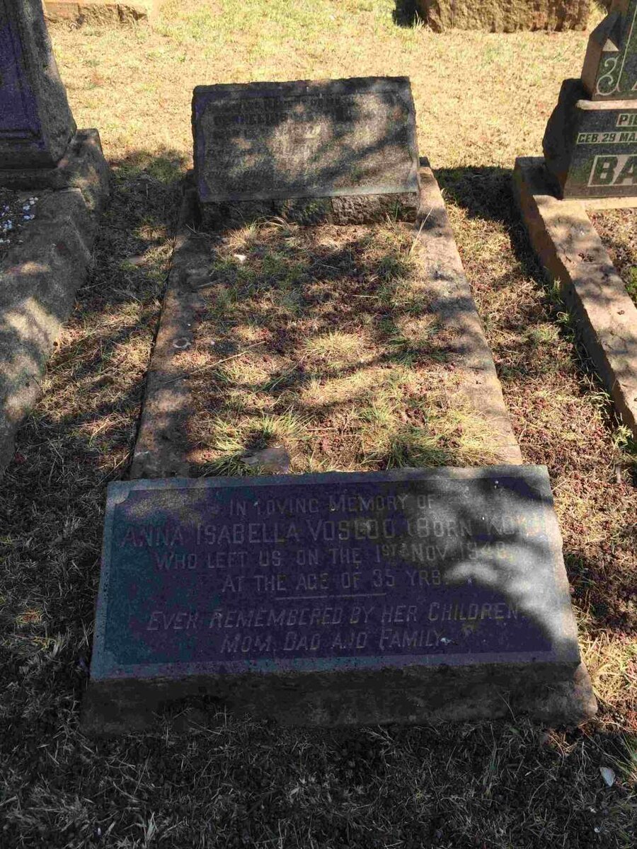 VOSLOO Anna Isabella nee KOK -1948 :: ? Cornelius -1927