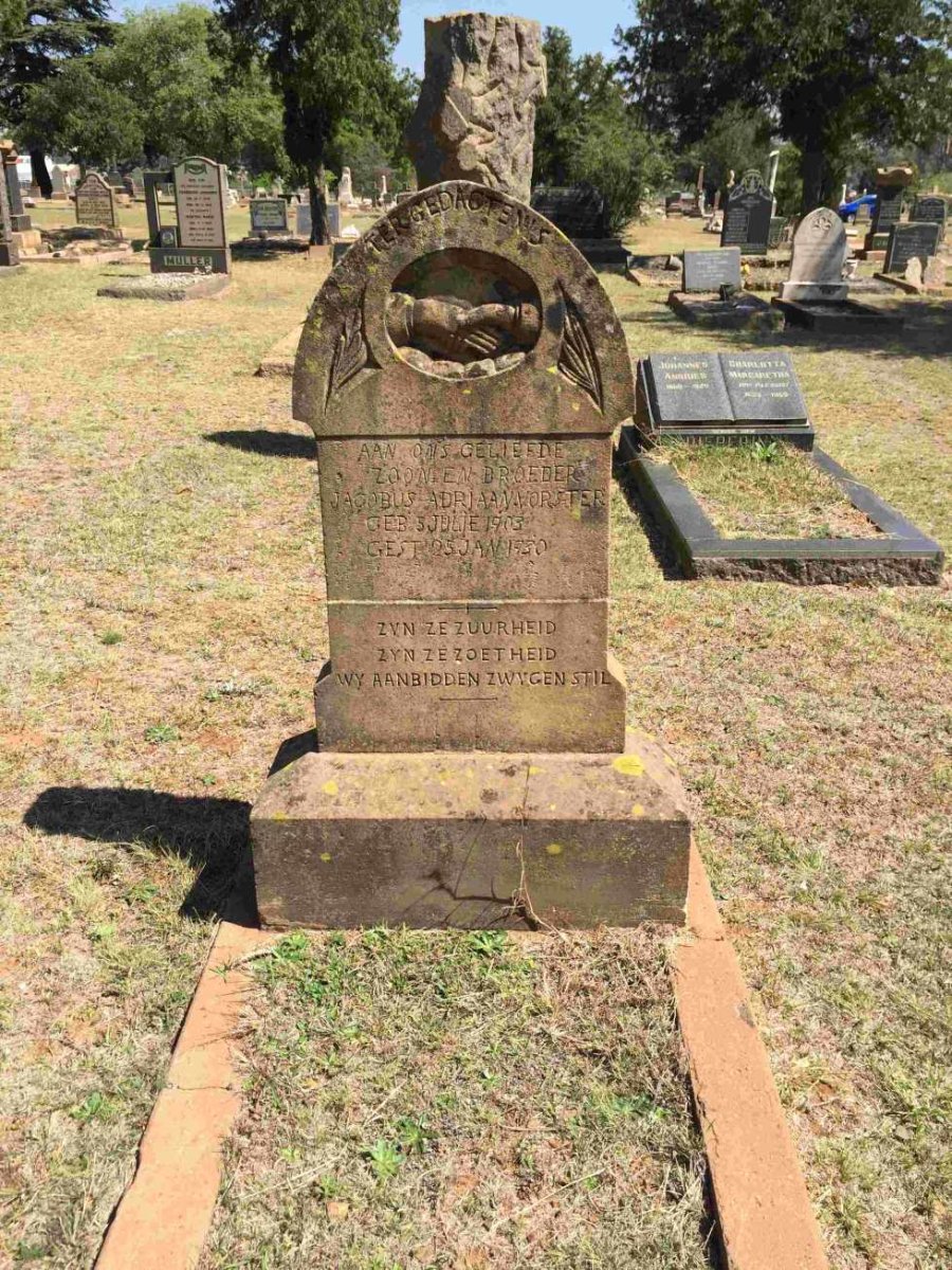 VORSTER Jacobus Adriaan 1903-1930