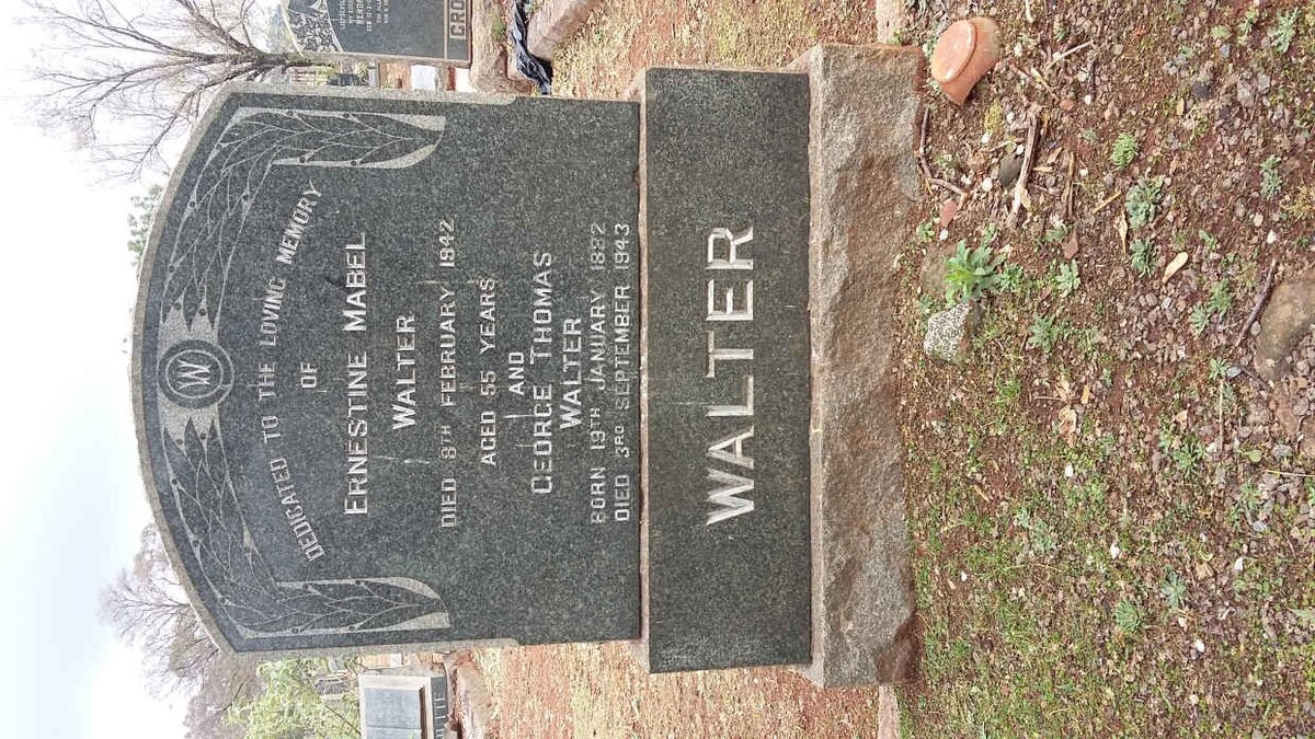 WALTER George Thomas 1882-1943 &amp; Ernestine Mabel -1942