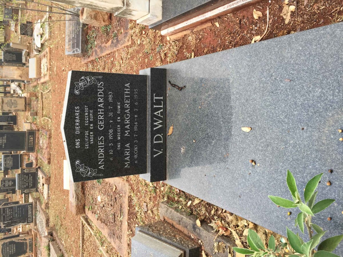 WALT Andries Gerhardus, v.d. 1908-1983 &amp; Maria Margaretha KOK 1914-1995