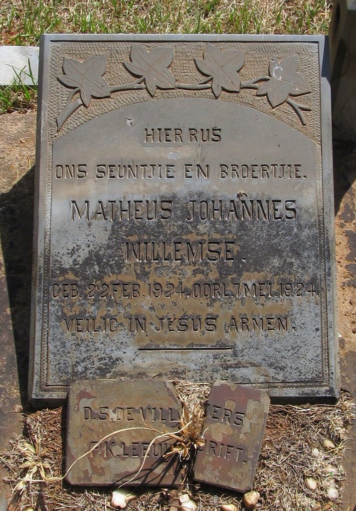 WILLEMSE Matheus Johannes 1924-1924 :: DE VILLIERS ?