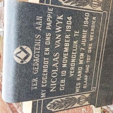 WYK Nicolaas, van 1904-1940