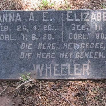 WHEELER Anna A.E. 1926-1926 :: WHEELER Elizabeth H. 1932-1932