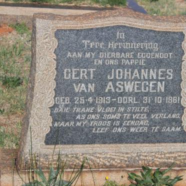 ASWEGEN Gert Johannes, van 1919-1961