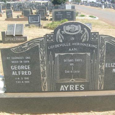 AYRES George Alfred 1918-1980 &amp; Elizabeth Maria Magrietha WILBERS 1921-