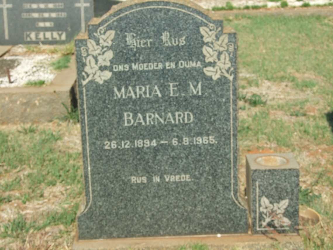 BARNARD Maria E.M. 1894-1965