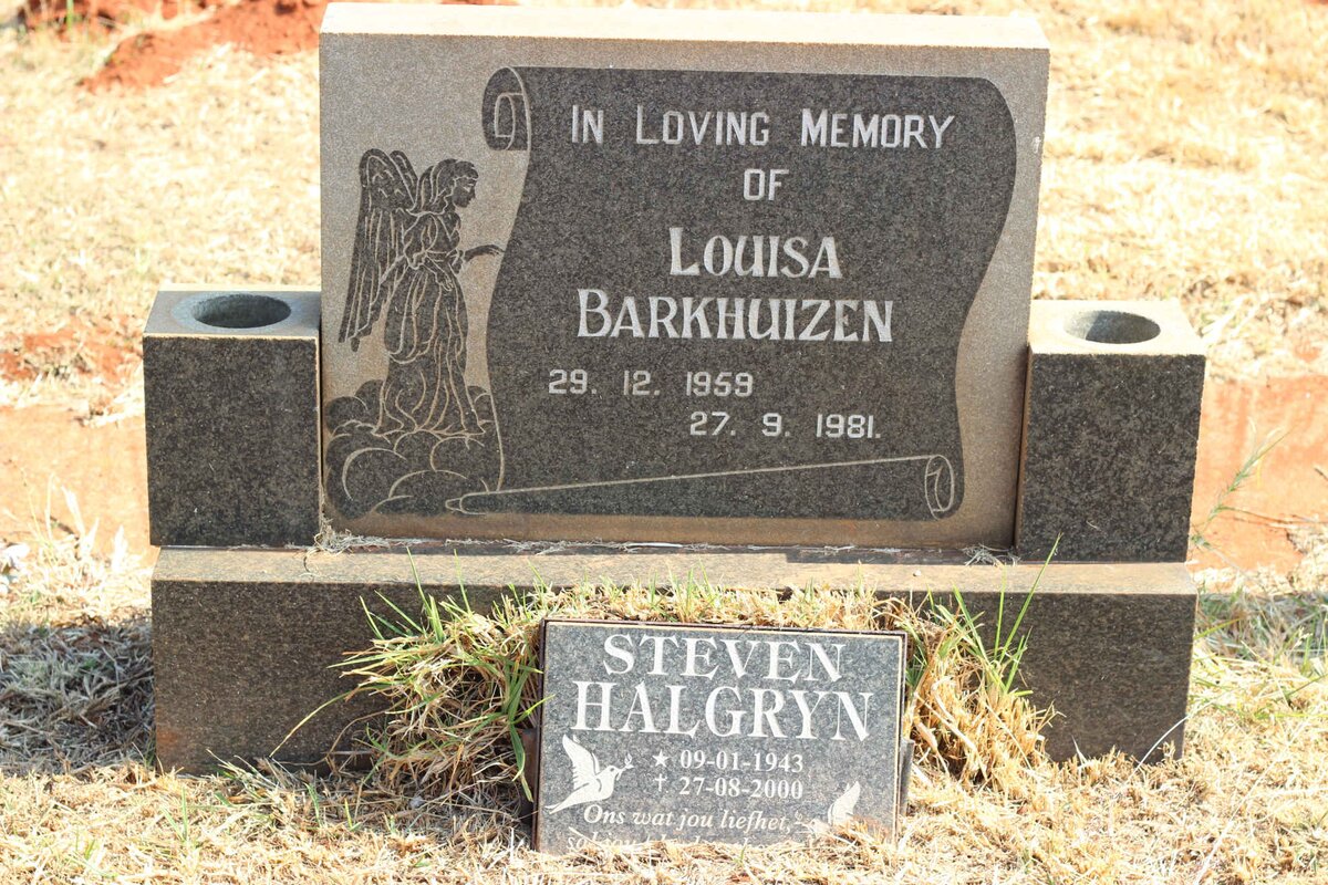 BARKHUIZEN Louisa 1959-1981 :: HALGRYN Steven 1943-2000