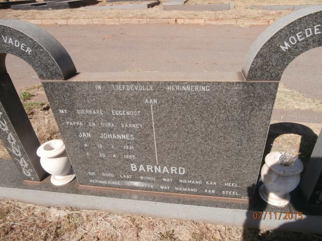 BARNARD Jan Johannes 1931-1985