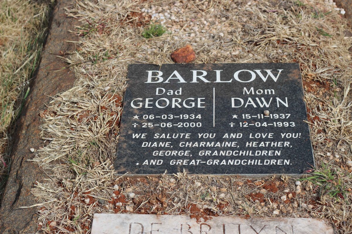 BARLOW George 1934-2000 &amp; Dawn 1937-1993 :: DE BRUYN ?