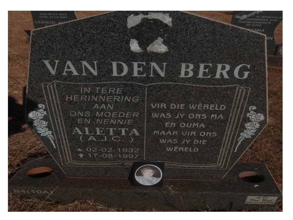 BERG A.J.C., van den 1932-1997