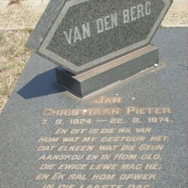 BERG Jan Christiaan Pieter, van den 1924-1974