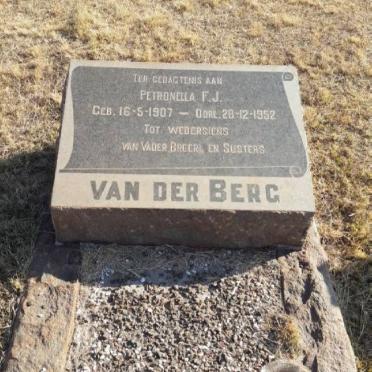 BERG Petronella F.J., van der 1907-1952