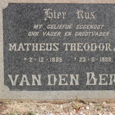 BERG Matheus Theodoras, van den 1885-1958