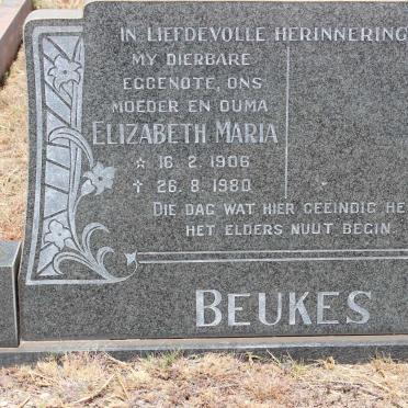 BEUKES Elizabeth Maria 1906-1980